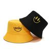 Women's Double-Sided Smiley Face Bucket Hat - Sun Protection, Korean Style, Embroidered, Large Brim