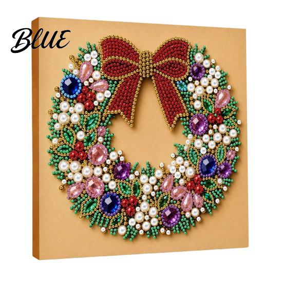 Handmade Faux Pearl Craft Kits Christmas Art Kit DIY Santa Tree Painting Creative Home Decorations 3D Holiday Wall Decor Kit for Adults Gift