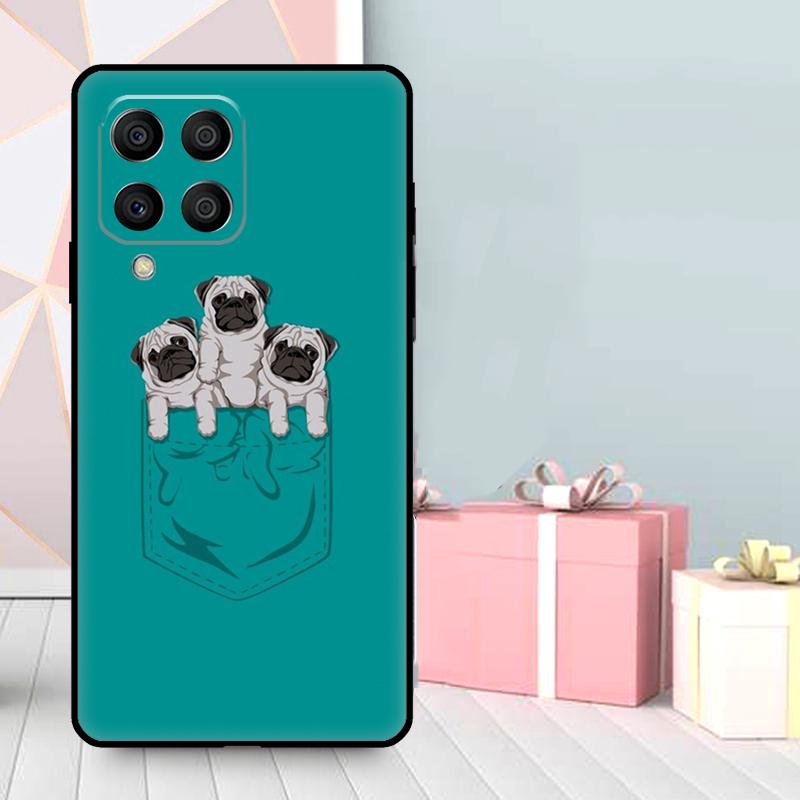 Funny Cartoon Pug Case For Samsung Galaxy M06 M11 M31 M14 M34 M54 M12 M32 M52 M15 M13 M16 M36 M56 M53 M35 M55