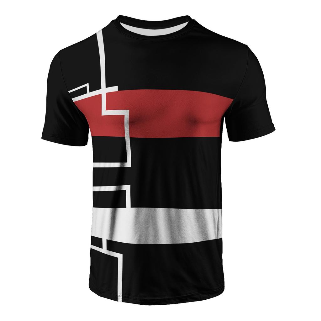 Summer Men's 3D Printed Crew Neck T-Shirt Fashion Versatile Breathable Trend Casual