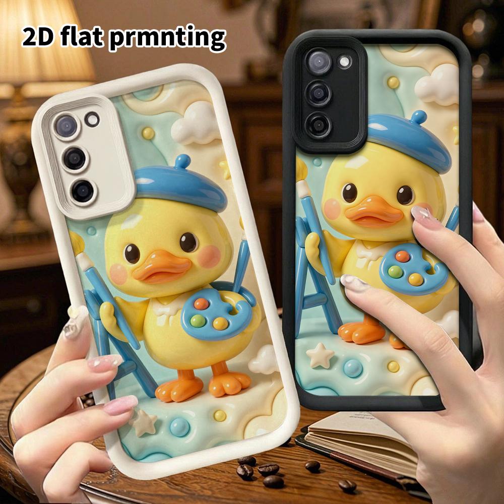 Phone case: 2D flat, suitable for Samsung Galaxy A34 A35 M05 M06 S20 S22 S21 FE Plus 5G protective case, featuring little yellow duck by the artist, p
