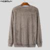 INCERUN Men V Neck Long Sleeve Tassels Warm Tops Stretch Pullovers