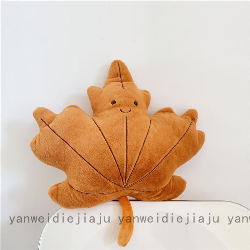 Shaped Leaf Trendy Floral Plush Pillow With Embroidery Detail For Home Decor Office