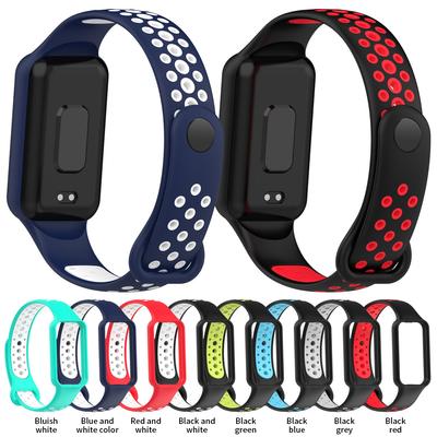Silicone Band-Strap for Amazfit Band 7 Smartwatch Bracelet Double Color Wristband Sport Belt Waterproof