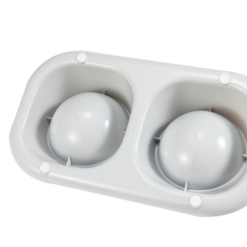 Double Dog for Cat Bowls Stainless Steel Food Water Bowl with Non Slip Plastic Tilted Stand Detachable Dish Easy to Clea