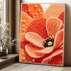 Elegant Framed Pearl Art DIY Set with Vibrant Orange Poppy Flower 5D Sparkling Bead Canvas Painting Ready to Display Romantic Home Decor Gift