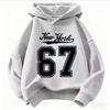 Felpa con Cappuccio per Bambini York Cursive & Stampa Numero 67 Contorno Vestibilità Larga Felpa per Bambini Per Ragazzi e Ragazze 2-12 Anni Top