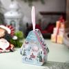 Рождественская жестяная коробка, Металлические банки для печенья с крышками, Жестяная коробка для рождественских открыток, Контейнеры для хранения конфет в форме домика для подарков, Праздничная подарочная коробка