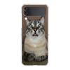 Transparent Phone Case For Samsung Galaxy Z Flip 3 4 5 6 7 Hard Folding PC Z Flip3 Flip4 Cover Funny Cartoon Korean Cat Couple
