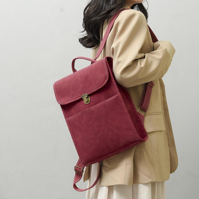 Fashion Women Backpack Vintage Leather Backpack for Teenage Girls Schoolbag Large Capacity Female Shoulder Bag Bagpack Mochila