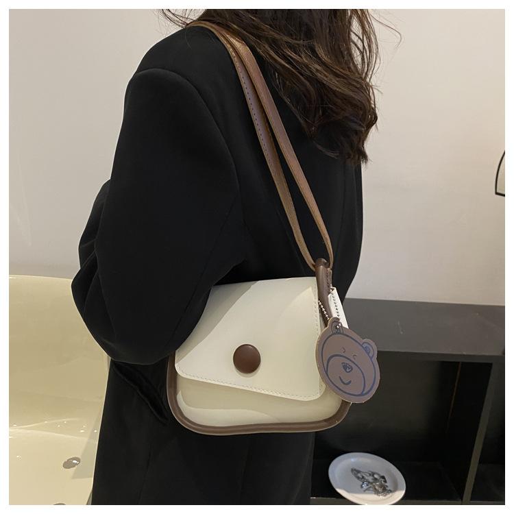 Popularna jednokolorowa torba retro, nowy trend, modna, jedno ramię, prosta torba kurierska, swobodna torba na siodło, damska torba