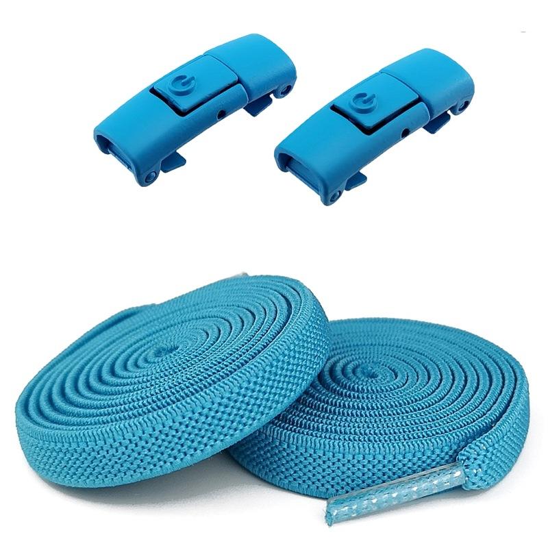 2 stuks zonder strikken elastische veters geen strik schoenen veters druk slot schoenveters sneaker kinderen volwassenen 8MM verbrede platte schoenveters voor schoenen