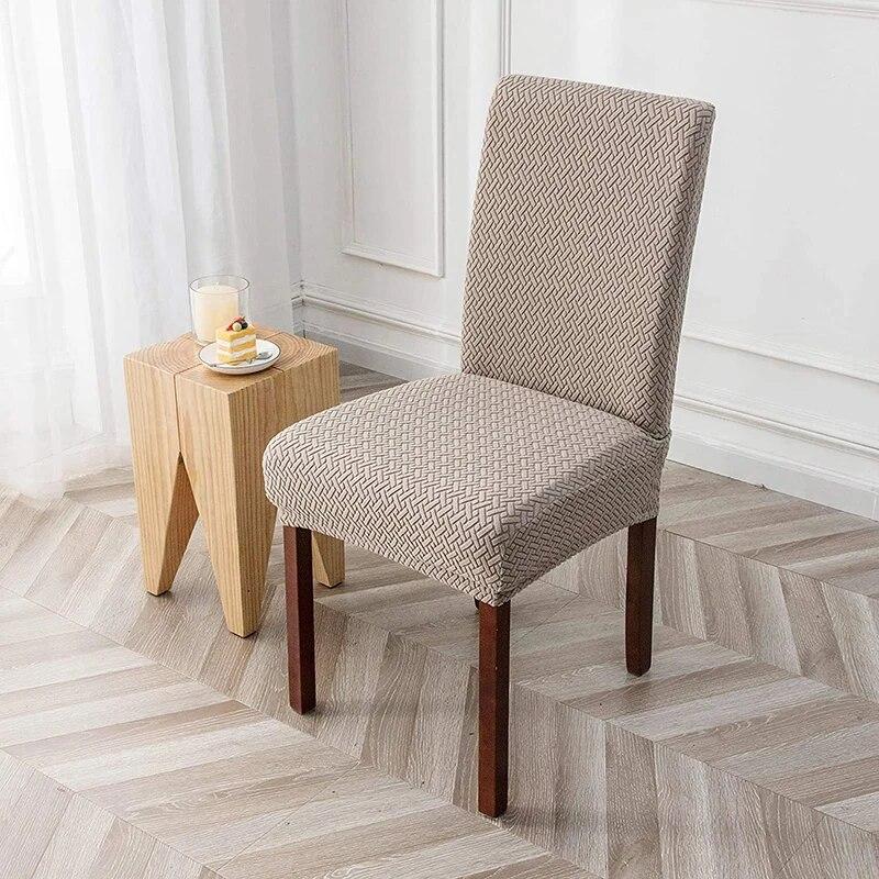 High Stretch Jacquard Three-Dimensional Chair Cover for Dining Room, Kitchen, Home Thick Fabric Covers, Easily Washable Covers