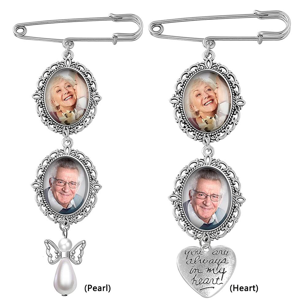 Wedding Bouquet Photo Charms Cabochon Pendants Pearl Pendant for Bridal Wedding Party