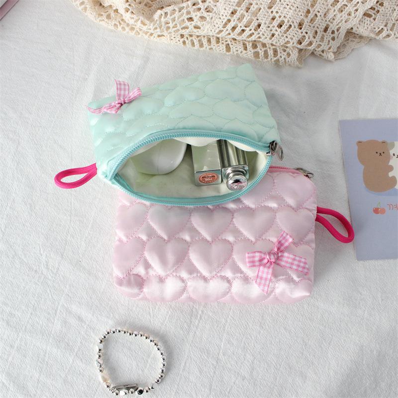 Cute Bow Coins Wallet Zipper Coin Purse Headphone Lipstick Case Mini Cosmetic Bag Portable Key Card Bag Kids Cute Purse Wallets