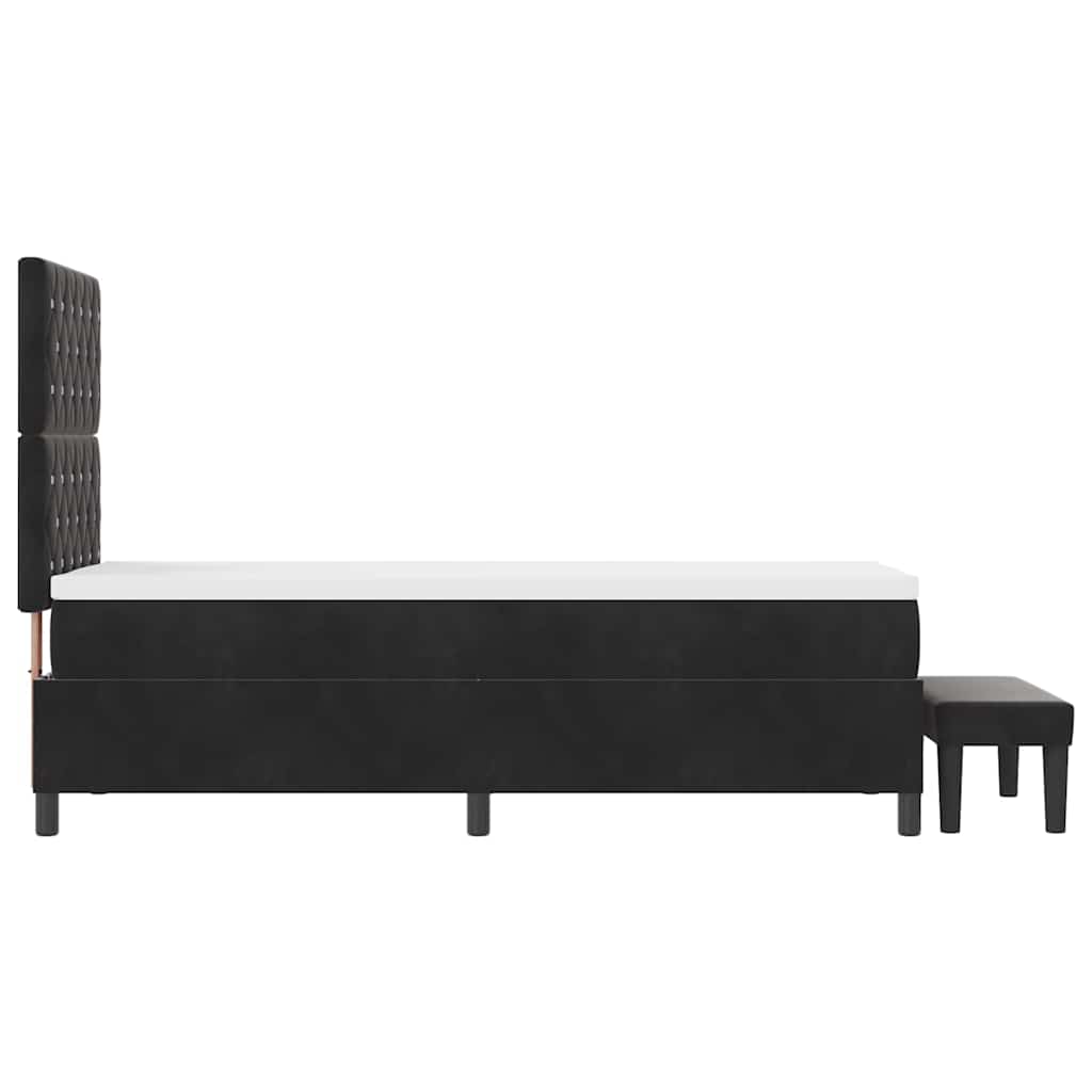 Box Spring Bed with Headboard Black 200 X 80 Cm Velvet
