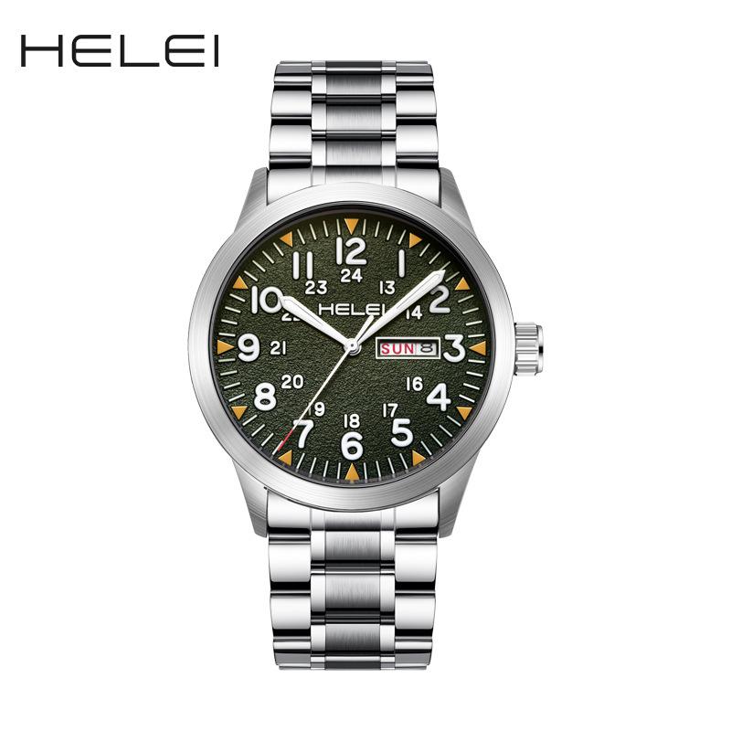 Mens Watch Classic Tactical Analog Quartz Watches Luminous Markers Day & Date Waterproof Casual Dress Watch