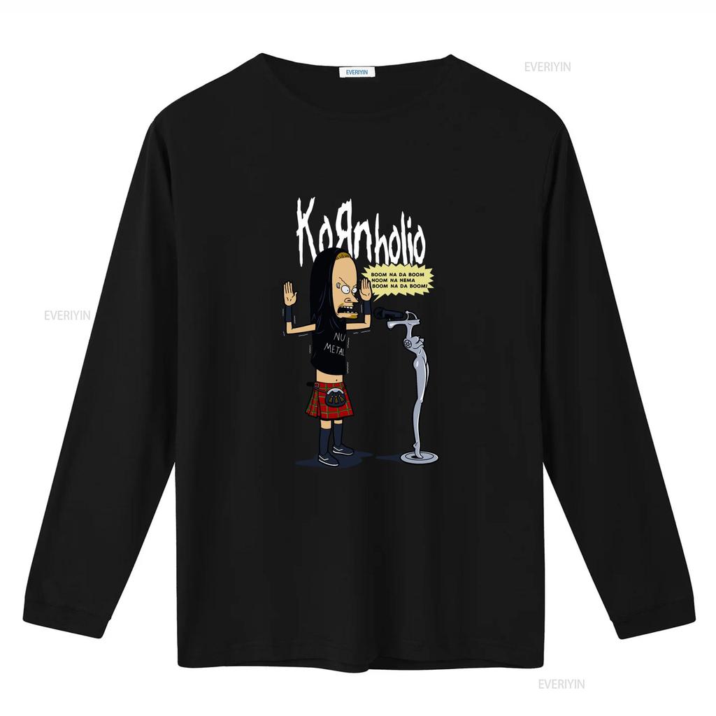 Funny 90s Korn Metal Band Cartoon Parody T Shirt for S 5XL Vintage Washed Slightly Casual Homme Comfortable Stylish Soft