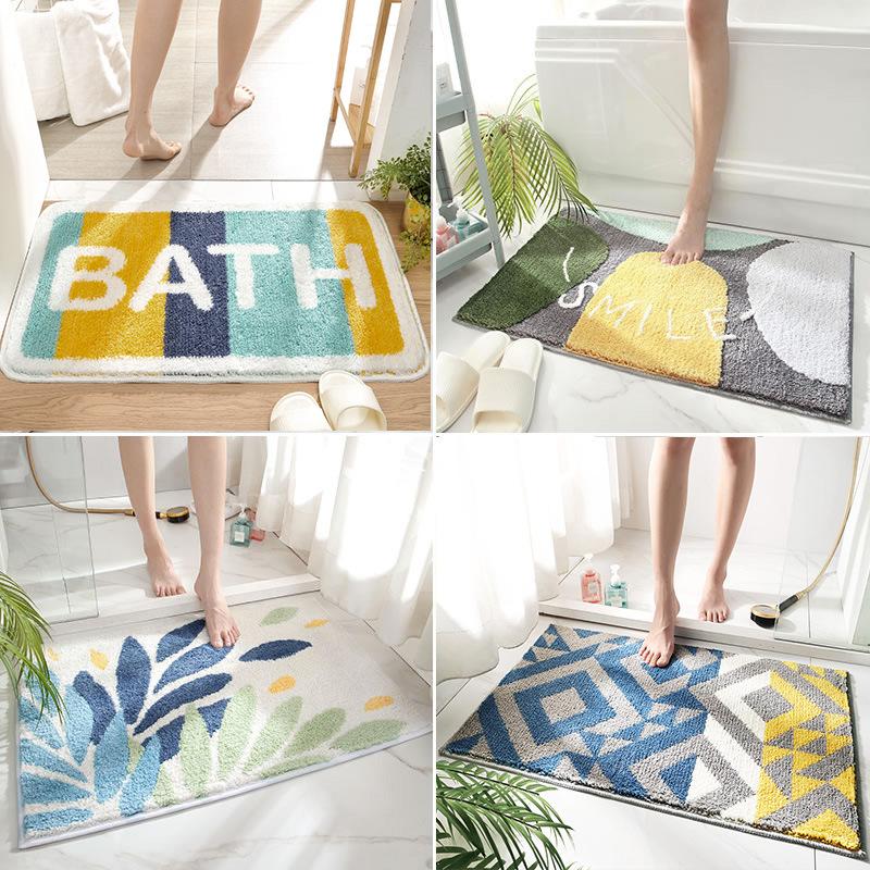 Bathroom Bedroom Water Absorbent Non-slip Mat Rainbow Foot Mat Door Carpet Toilet Thickened Toilet Special Floor Mat Artifact