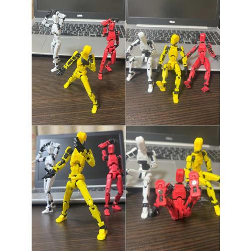 Magnetized, Articulated Robot 3D Action Figure, Decorative Assembly Toy, Plastic Model, Articulated Doll, 14cm (Red)