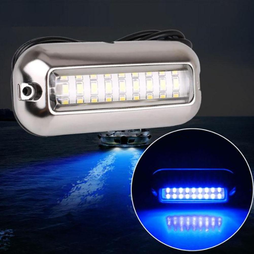 27LED Speedboat Lights Stainless Steel Marine Transom Lamp 10-30V Underwater Pontoon IP68 Waterproof 50W Yacht Boat Accessories