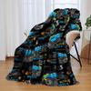 Cartoon Truck Printed Flannel Blanket Portable Office Nap Blanket Sheet Bedspread