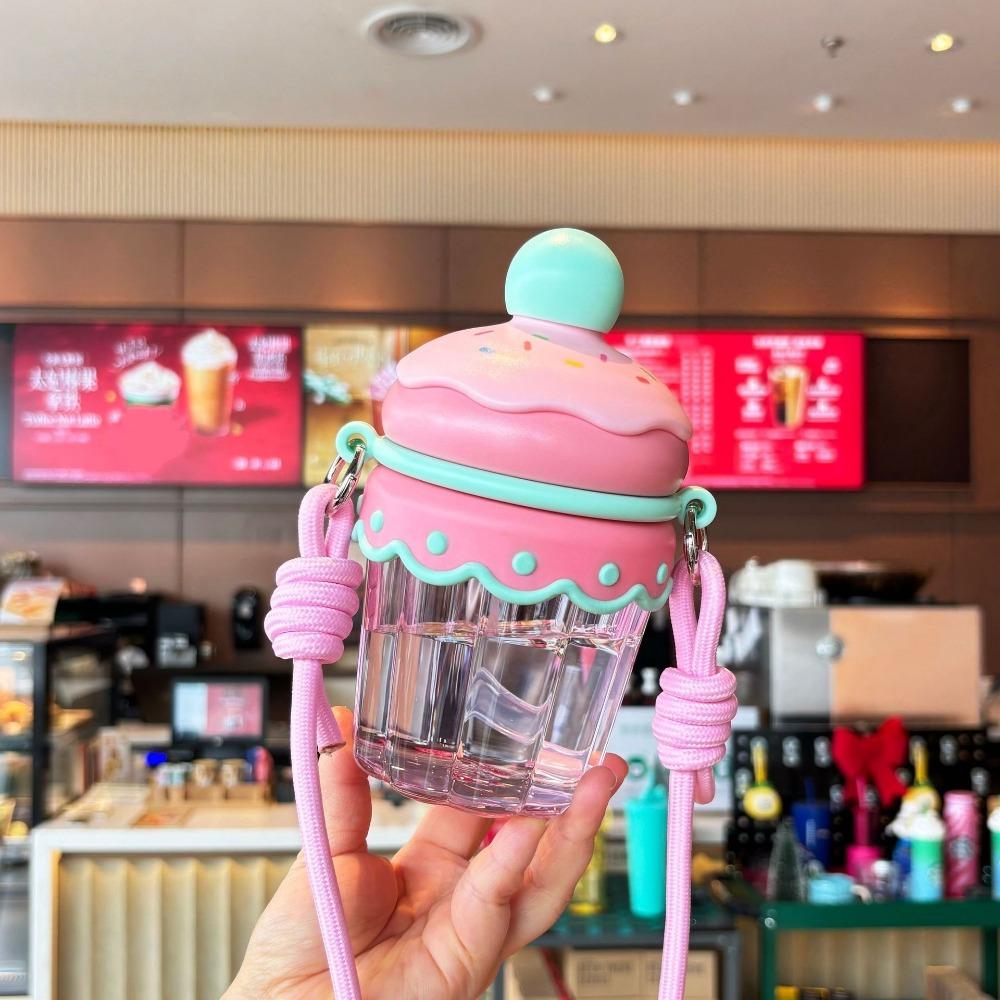 Transparent Clear Tumbler Crossbody Hanging Rope Iced Coffee Cup Drinkware Suction Cup Home Use