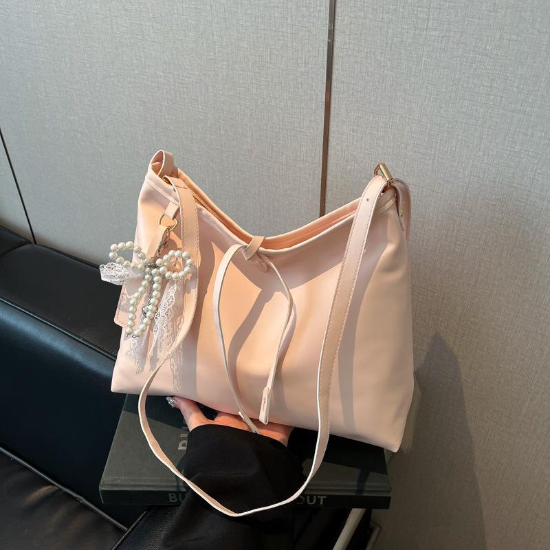 

Свежие женские сумки Новая модная и универсальная повседневная простая сумка-тоут через плечо для работы большой вместимости no pendant розовый