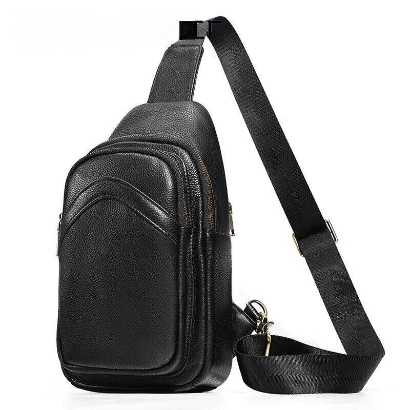 Men's Genuine Leather Chest Crossbody Bag