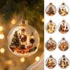 Small Christmas Gifts Clear Ball Ornaments Acrylic Hanging Decoration with Gingerbread House Decorations Reindeer Santa Tree Inside for Holiday Home