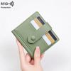 Cross-border RFID Anti-Magnetic Women's PU Wallet - Solid Color, Lightweight, Buckle Closure, Short Coin Purse & Card Holder