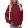 2025 Damen einfarbiges Rundhals-Langarm-Sweatshirt - Lässig und bequem für Herbst und Winter