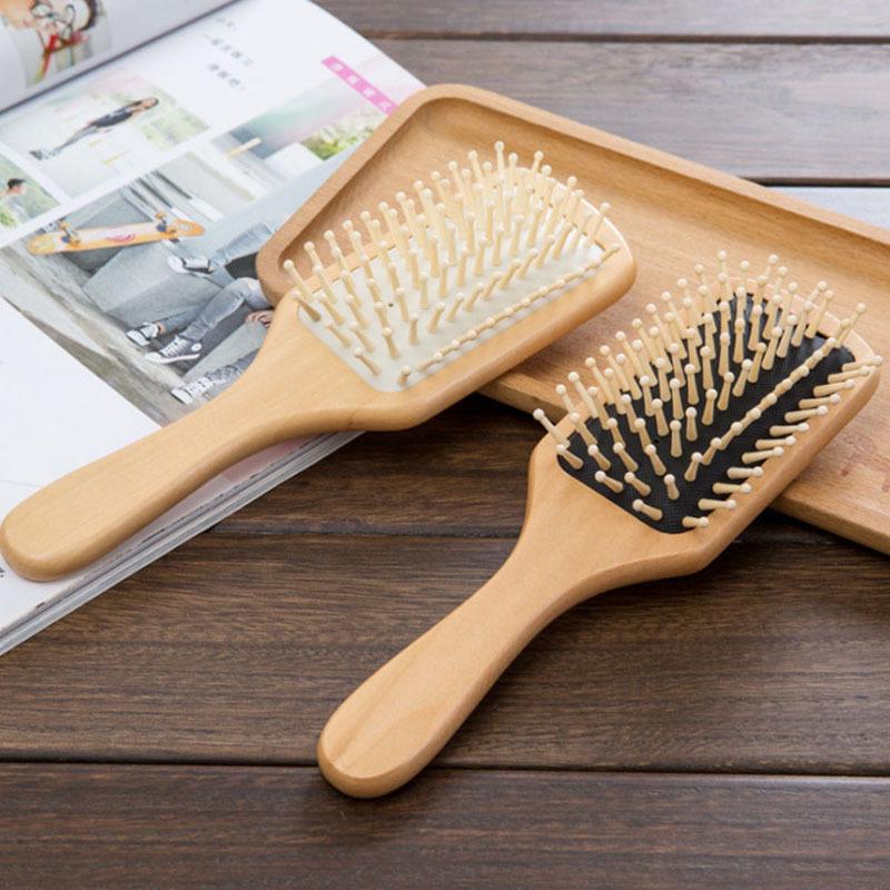 Wooden Air Cushion Hair Massage Comb - Anti-Static, Reduces Hair Loss, and Massages Scalp