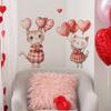 Cartoon Cute Little Cat Heart Balloon Bedroom Living Room Entrance Hall Home Background Beautification Wall Stickers