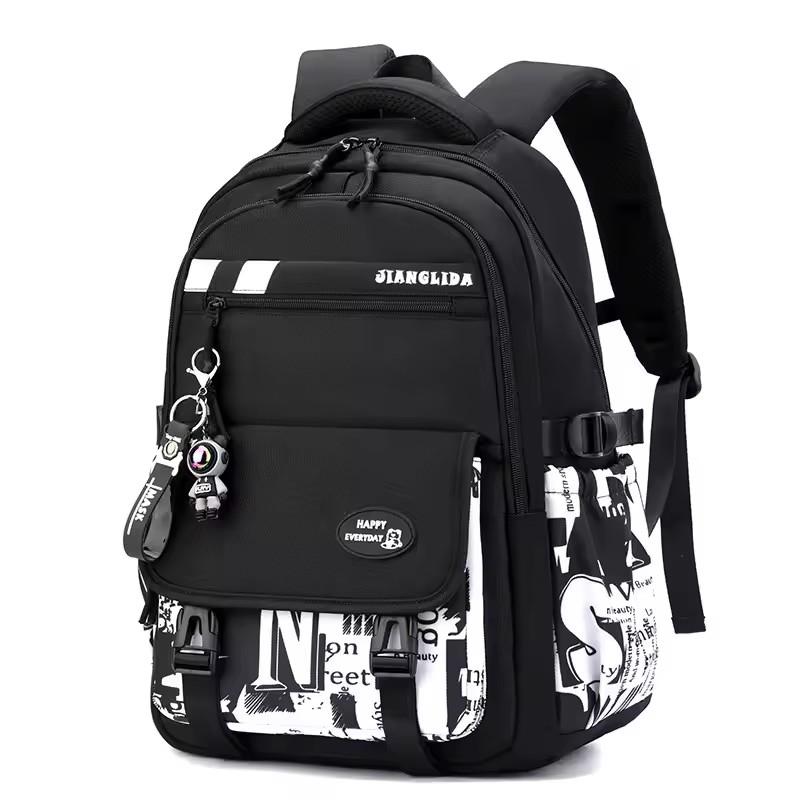 Nieuwe Waterdichte Heren Rugzak Geschikt voor 15,6 Inch Laptop Graffiti Print Rugzak Dames Oxford Reizen Heren Tas Vintage Schooltas black