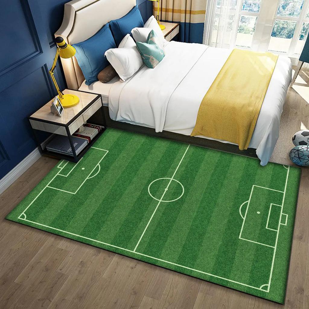 Football Field Carpet for Living Room Home Decor Children's Play Anti-slip Large Area Rugs Bedroom Bedside Foot Pad Bath Doormat
