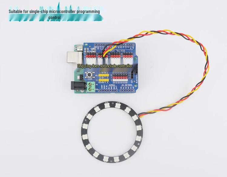 Arduino-Compatible 8x8 RGB LED Panel Ring with WS2812B Magic Color Dot Matrix, 5V Drive