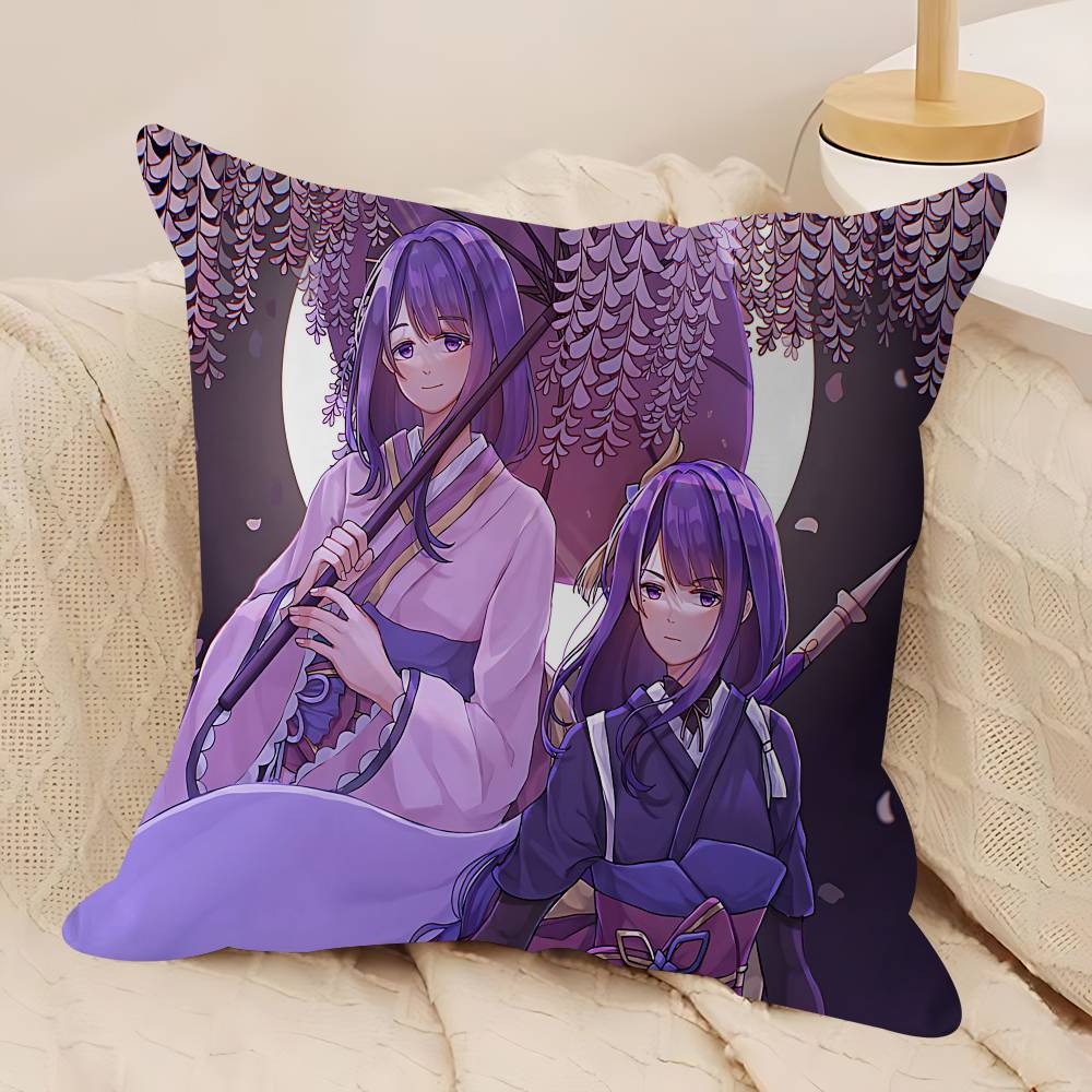 G-Genshin Impact Raiden Shogun Dekorative Raumästhetik Kissenbezug Heimdekor Schlafzimmer Sofa Bett Couch Kissenbezug 45x45