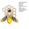 Broszka w kształcie pszczoły Ozdoba ze strasu Pszczoła w kształcie plastra miodu Kolorowy, drążony, antykorozyjny kołnierz o trwałym kolorze