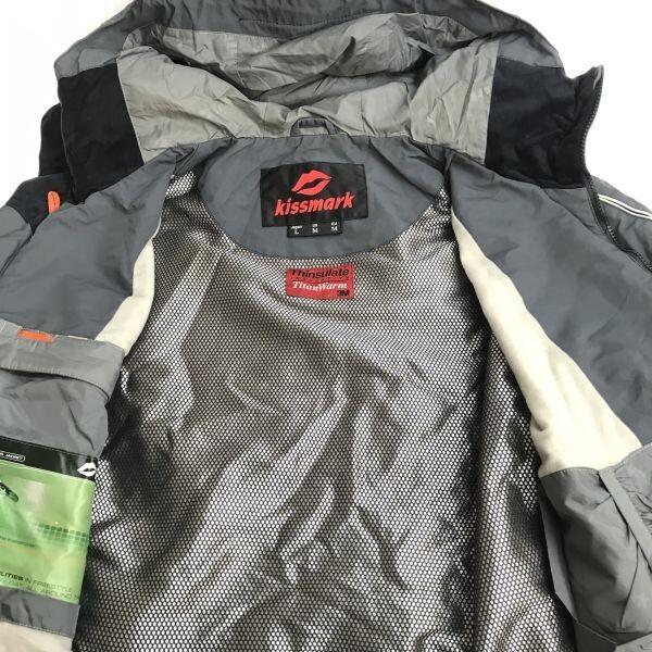 Kissmark Titan Thinsulate Nylon Jacket L Men Gray Snowboard Jacket(USED)