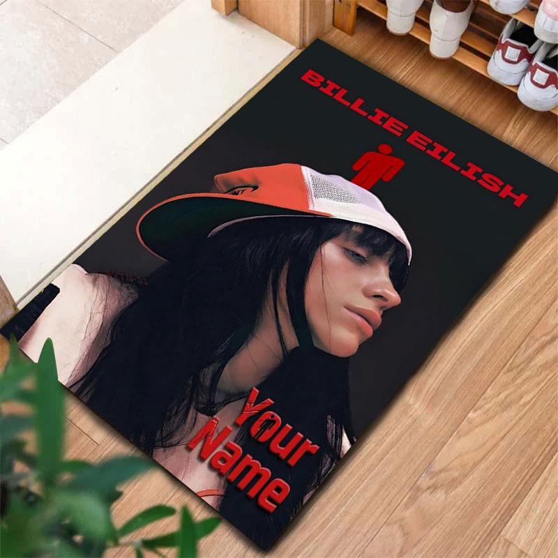 Billie Eilish Custom Name Carpet Rug for Living Room Bedroom Home Sofa Decoration,Kids play Non-slip Floor Mat
