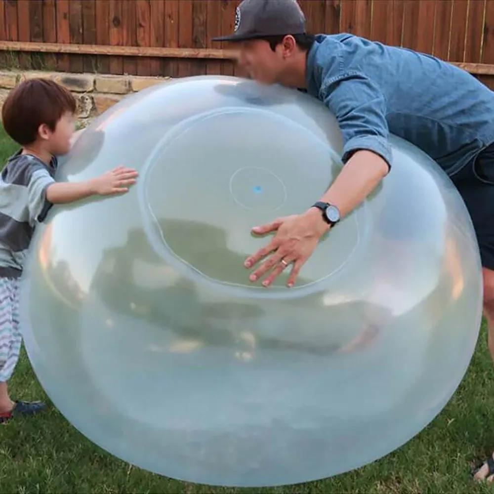 130cm -40cm Su Dolu Şeffaf Top Doğum Günü Partisi Balonu Oyuncak Dayanıklı Sızdırmaz Çocuklar İçin Dış Mekan Eğlenceli Oyun Zıplayan Top