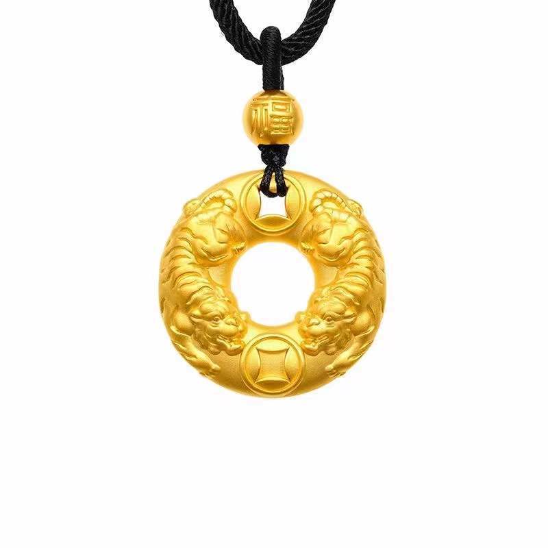 Hebilla de seguridad dorada con alas y colgante de seguridad con un futuro prometedor