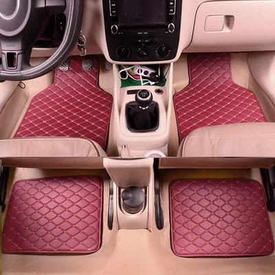 4pcs Universal Leather Car Floor Mat Car-Styling Interior Accessories Mat Floor Carpet Floor Liner Waterproof Foot Pad