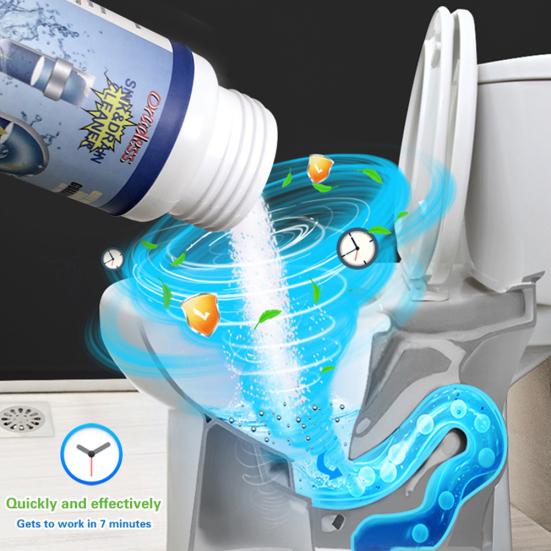 2Pcs Powerful Toilet Clogging Sewer Sink Drain Cleaner Dredging Agent Powder