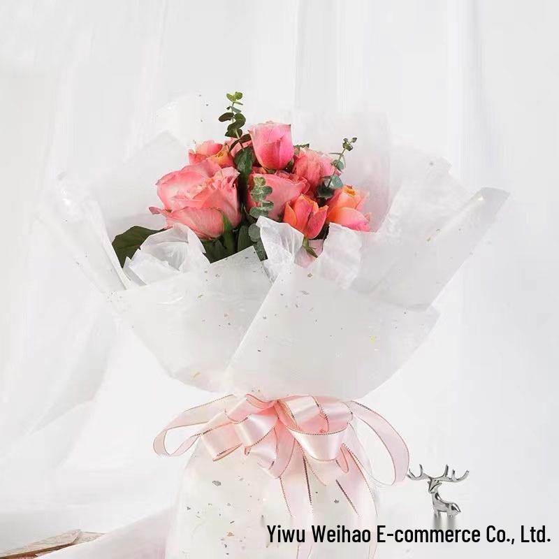 2.5cm Satin Ribbon with Double Gold Edge for Bouquets and Gift Boxes
