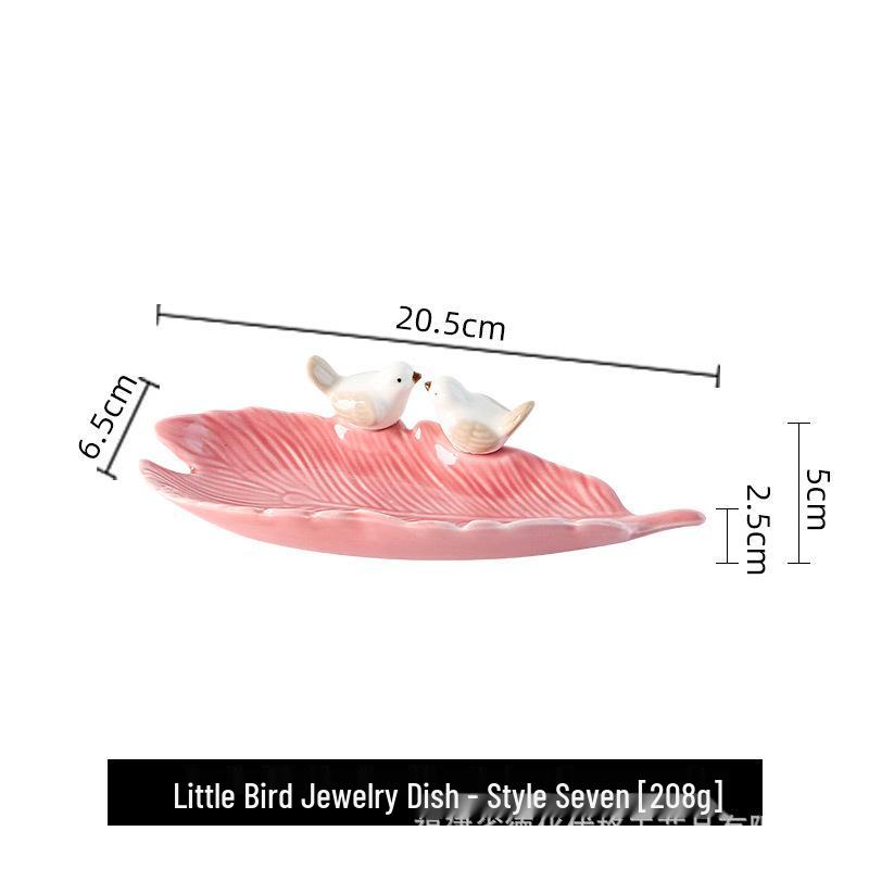 

Nordic Style Jewelry Tray & Display Stand - Cute Bird Ceramic Dish Ornaments Dessert Plate.