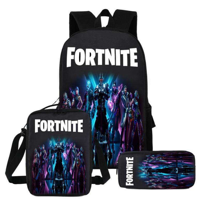 Fortnite Game School Bag Backpack Lunch Bag Pencil Case 3PCS
