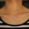Promotion Fashion Water Drop Charm Cz Statement Station Chain Luxury Rose Gold Plated Fashion Chic Cz Diamond Necklace