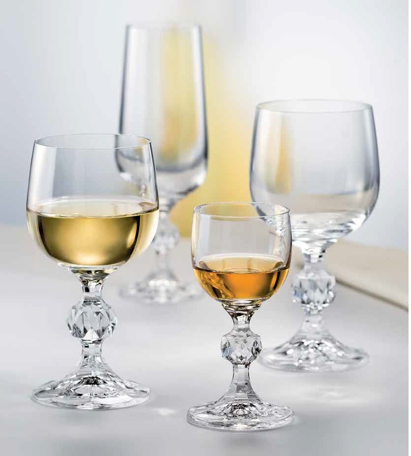 Bohemian Glass "Claudia" Liqueur and Chilled Sake Glasses, Set of 6, 40149-50-6, Dishwasher Safe, Crystallex